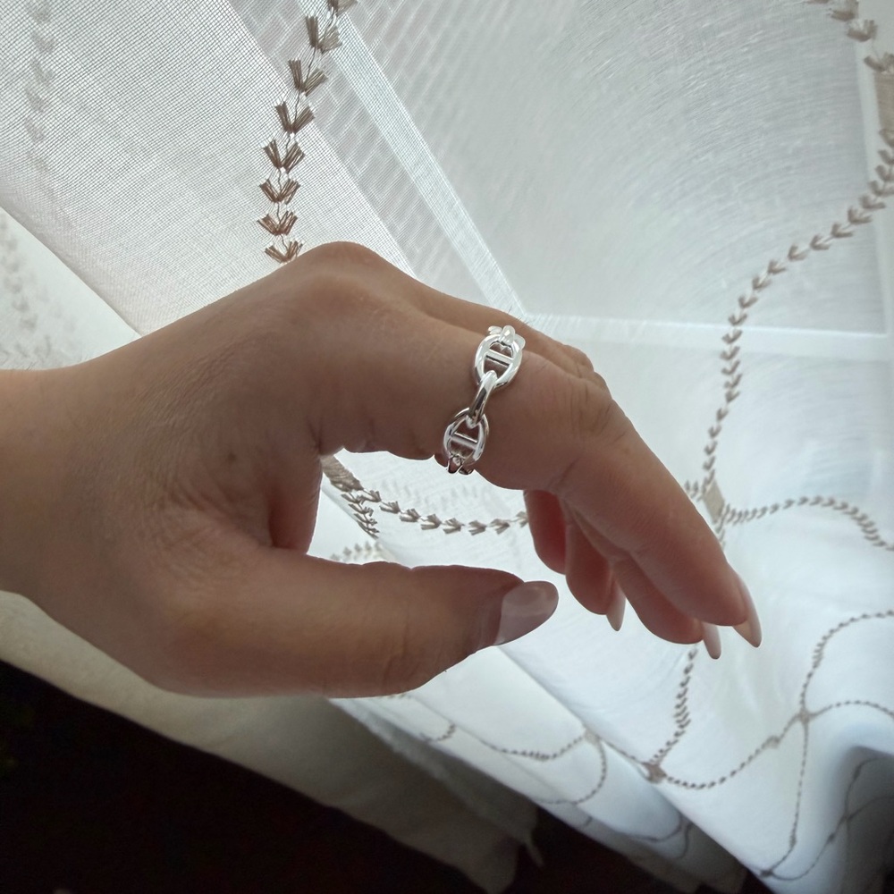 Sterling Silver Linked Chain Ring - Silver - image 3